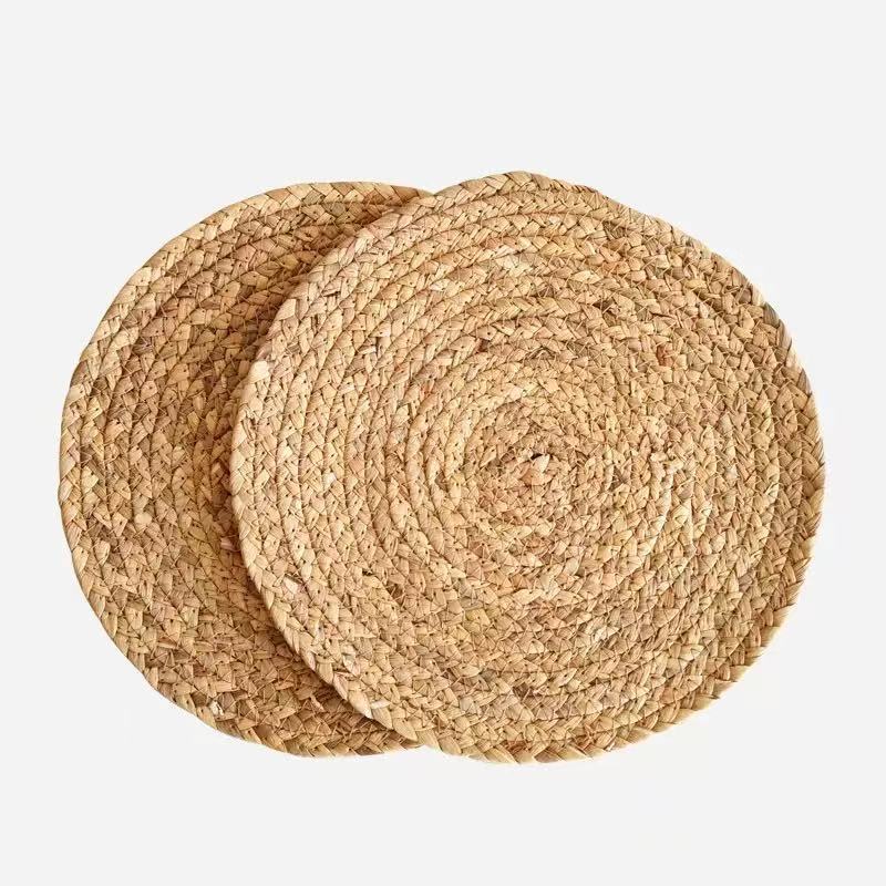 Transfronterizo amazónica casera tejida a mano resistente a quemaduras japonesas esteras de piel de maíz esteras de mesa esteras de aislamiento térmico esteras de platos