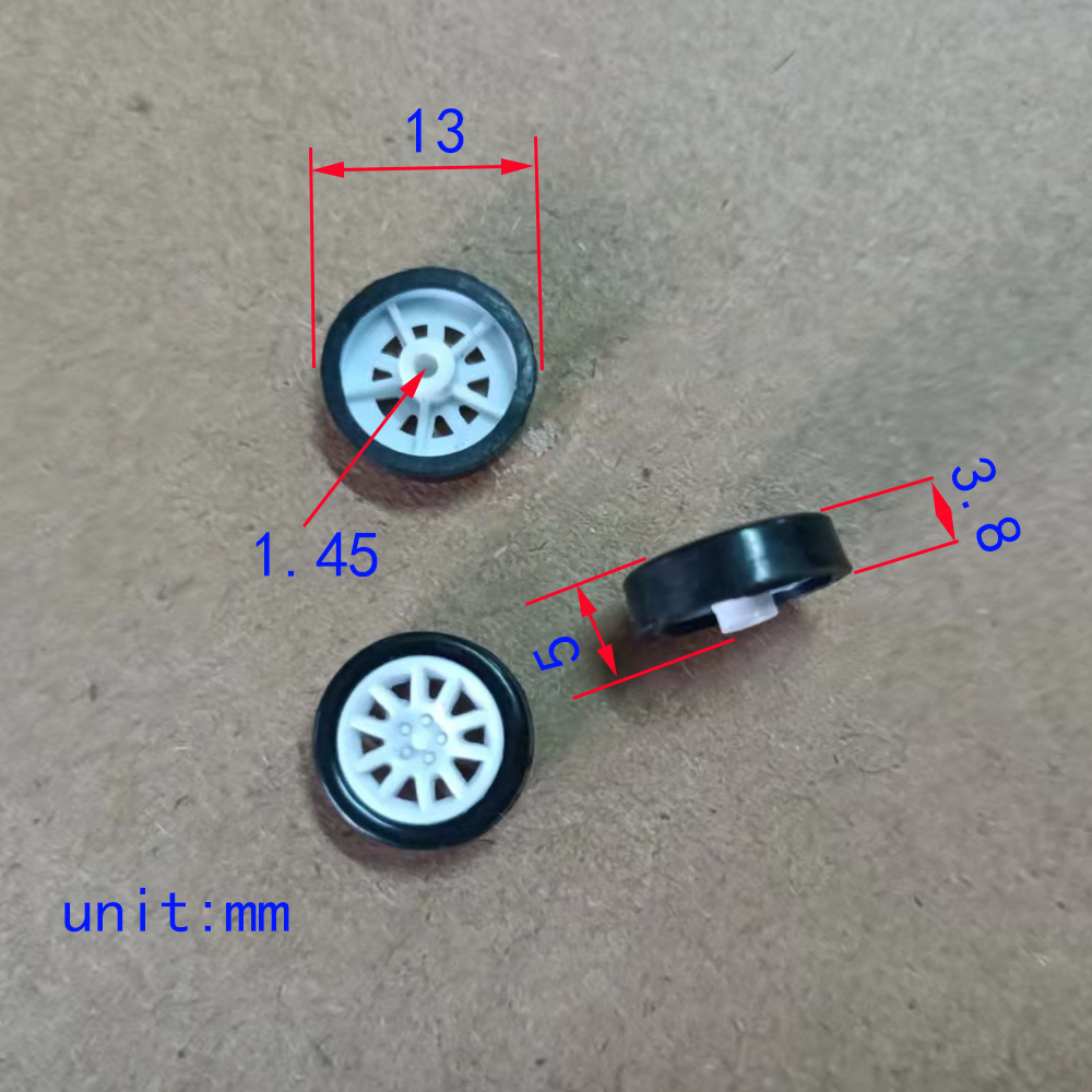 1.5*13橡胶车轮科技制作塑料车轮玩具配件外贸速卖通131.5A
