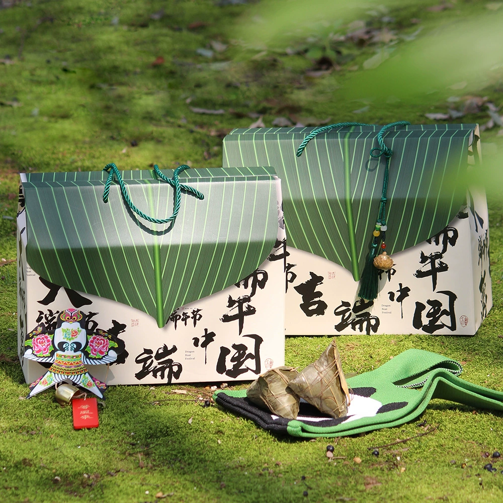 Подарочная коробка к Празднику драконьих лодок, новая модель 2026 года, упаковка для цзунцзы, подарочная коробка-сумка к Празднику драконьих лодок в наличии, оптовая продажа от производителя элитных подарочных коробок.