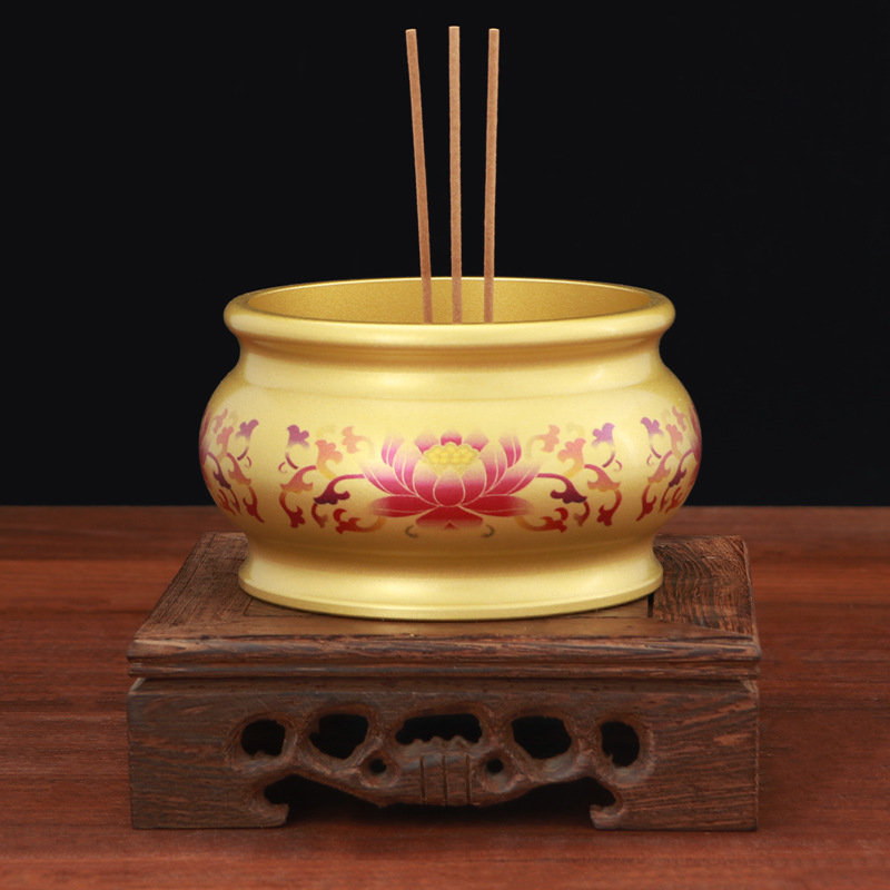 香炉家用上香烧香供奉炉线香炉禅意莲花炉纯黄铜香炉批发定制