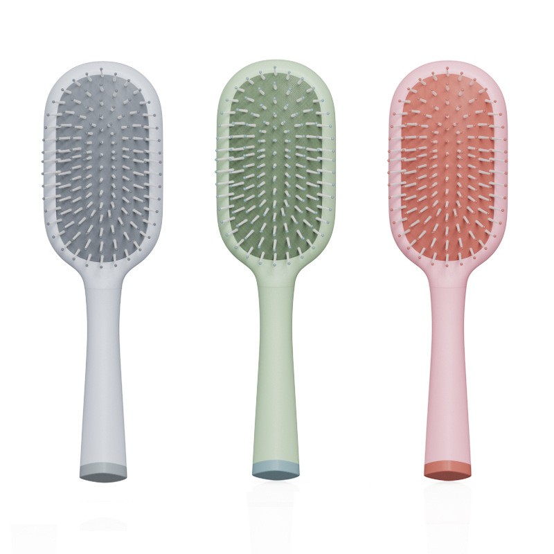 Cream Feel Macarone Vertical Long Handle Air Cushion Air Bag Comb Massage Scalp Curly Hair Comb Household Fluffy Hairdressing Comb