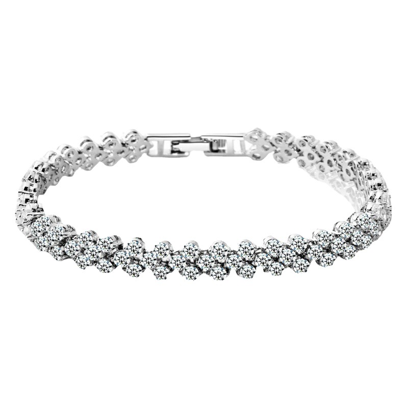 New Trendy Luxury Fashion Roman Bracelet for Women with Zircon Crystal and Full Diamond Inlay