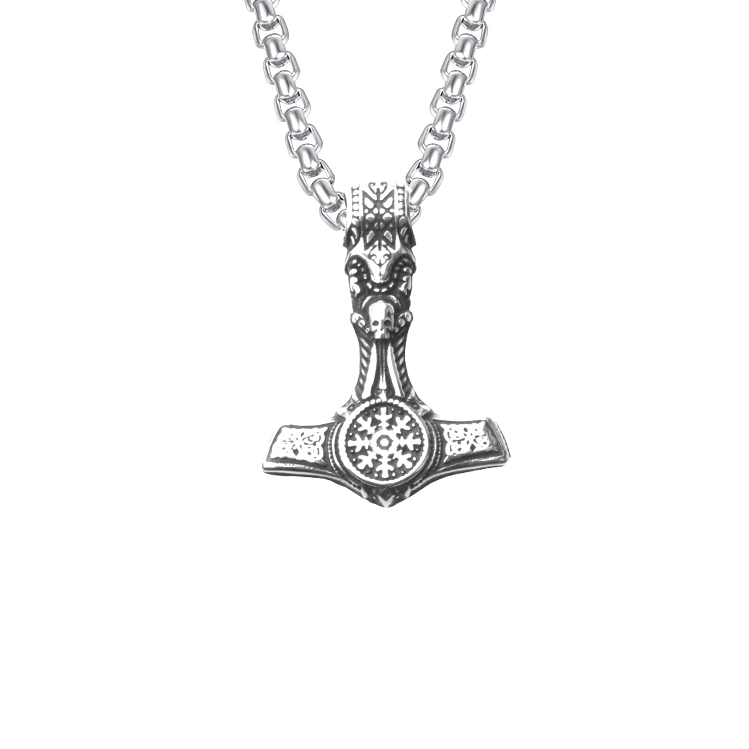 2023 europeo y americano transfronterizo popular vintage punk joyería titanio acero pulido negro águila colgante de acero inoxidable collar
