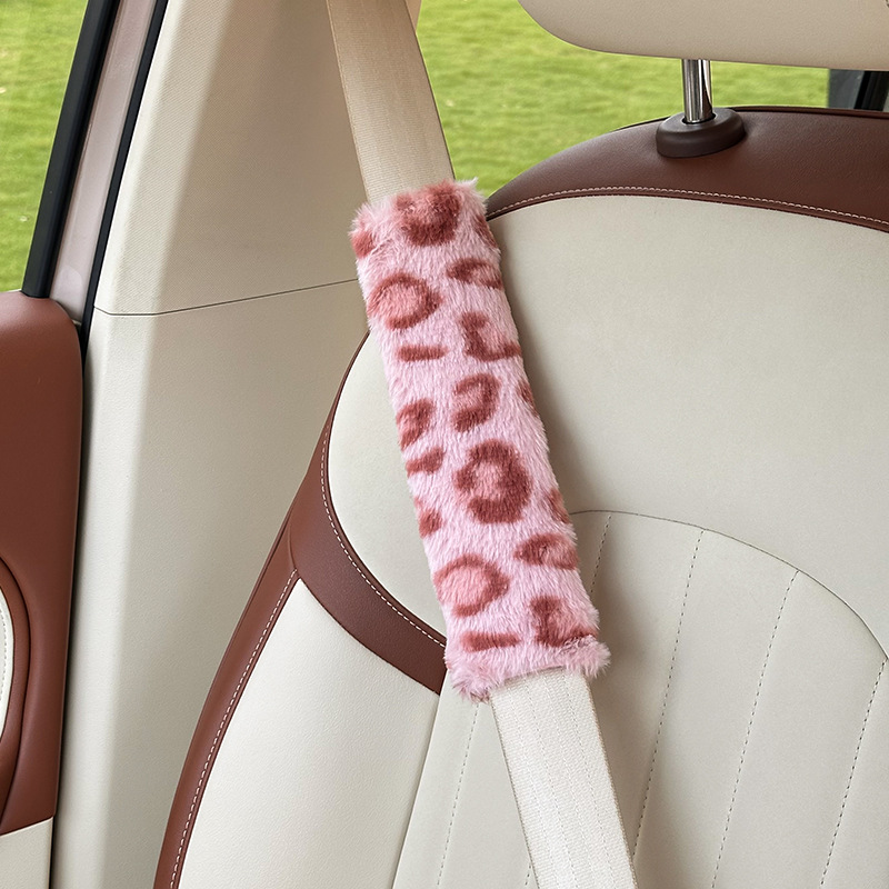 Cross-Border Car Seat Belt Shoulder Pads, Anti-Strangle Car Seat Belt Protectors, Cute Leopard Print Car Interior Accessories