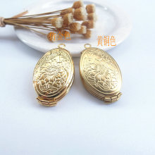 diy毛衣链吊坠欧美复古黄铜四开立体相合相盒镜框相框椭圆相合