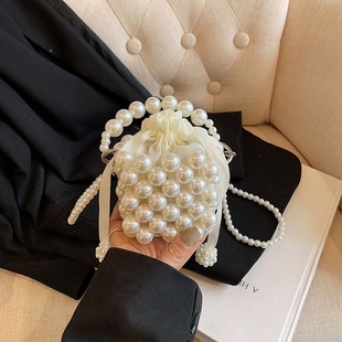 Textured Pearl Small Bag Women's 2024 New Fashion Textured Mini Shoulder Bag Girl's Western Style Crossbody Mouth Red Bag