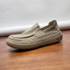 Fashion Casual Shoes Men's Slip-on Lazy Thick-soled Lightweight Ice Silk Cloth Shoes Skew Breathable Loafers Cross-border Foreign Trade