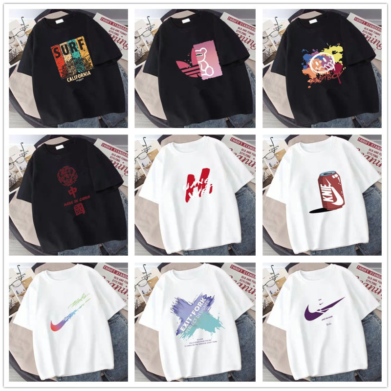 Cotton T-Shirt 2022 New Fashion Brand 200g Men's Loose plus size Crewneck Printed Sports Base Top Cotton T-Shirt 2022 New Fashion Brand 200g Men's Loose plus size Crewneck Printed Sports Base Top