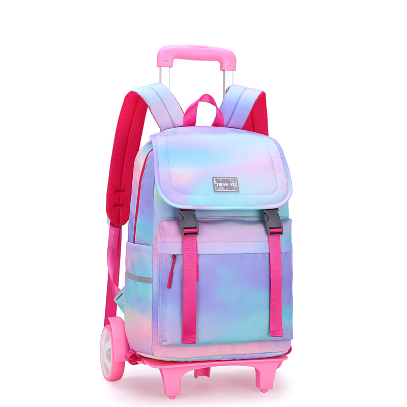 Estudiante de escuela secundaria de estilo coreano hombres y mujeres subiendo escaleras Schoolbag impresión estudiante de escuela primaria trolley grado 2, 3, 4, 5, 6