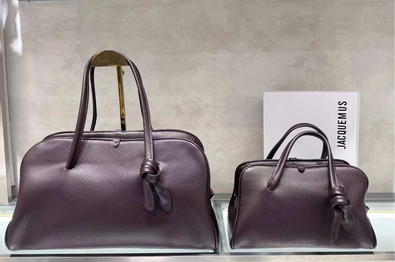 Jacquemus French Luxury Commuter Lychee Grain Boston Bag 2025 Spring/Summer New Versatile Women's Handbag - Thumbnail 8