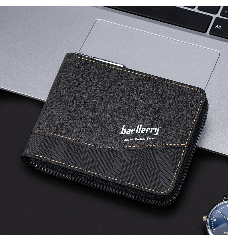 60g Weight Polyester Lining Material Zipper Closure Type Small Wallets Bags Type 1 Piece Quantity Casual, Daily Occasion Pu Leather Material Solid Color Pattern All Seasons Season Men's Gender Basic Style Square Shape Men's Solid Color Pu Leather Zipper Small Wallets 11