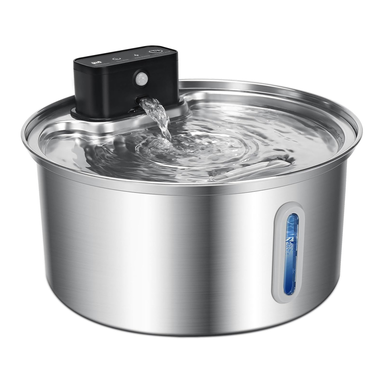 Amazon 3.2L de acero inoxidable para bebidas de mascotas, filtración de circulación automática de gran capacidad para gatos y perros alimentadores de agua