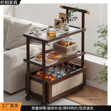沙发边几客厅新款可移动茶几小推车侧边柜餐边桌茶水架小桌子竹铁
