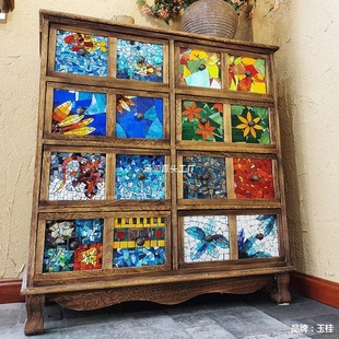 DIY Tiffany Mica Mosaic Transparent Translucent Colorfulful Broken Glass Fragments Asymmetrical Free Stone Handmade