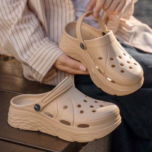 Hole shoes, women's platform slippers, women's height increasing shoes, eva, wading beach shoes, sandals, Europe and America, can be worn outside