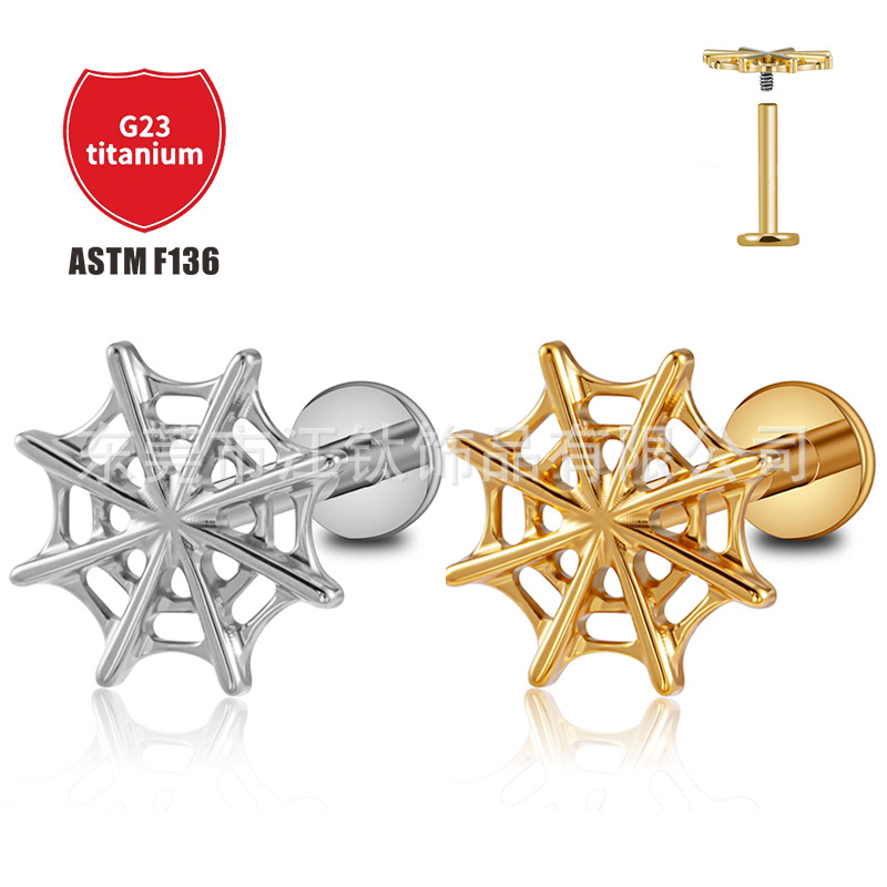 Pointed titanium steel lip stud product view