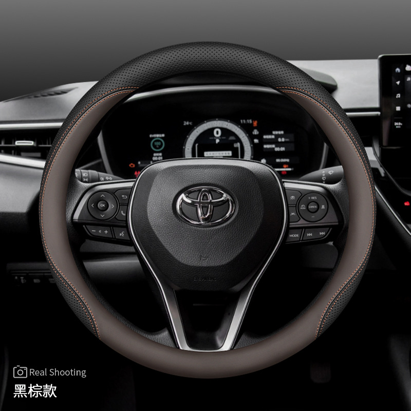 RAV4 Highlander Camry | Toyota Steering wheel - levin-black-brown-slip-on-ultra-thin