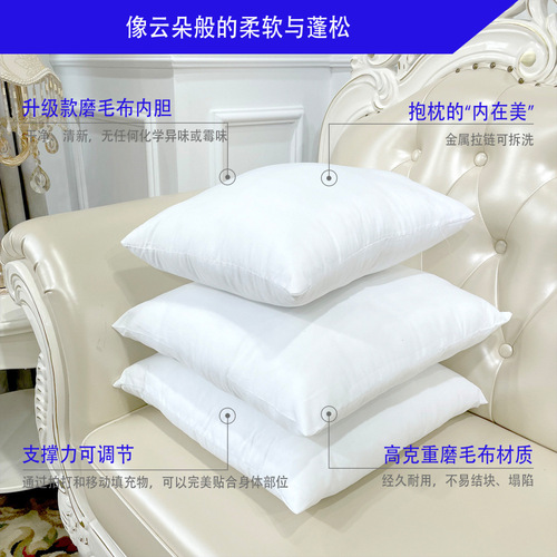 Hot-selling, high-quality long-pile solid-color sea lion plush pillow—cute bedside cushion, soft cushion for bed use.