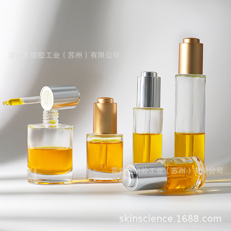 现货HOPECK凸按压滴管盖模制玻璃滴管盖精华精油分装瓶18牙精油瓶