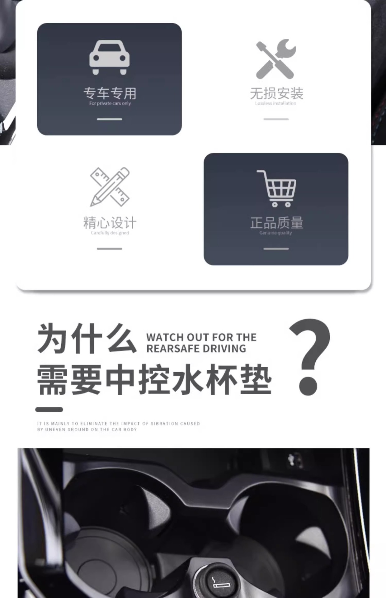 Suitable for BMW 3 Series i35 series X3iX3X4X5 wireless charging protective cover non-slip water cup mat for car interior decoration