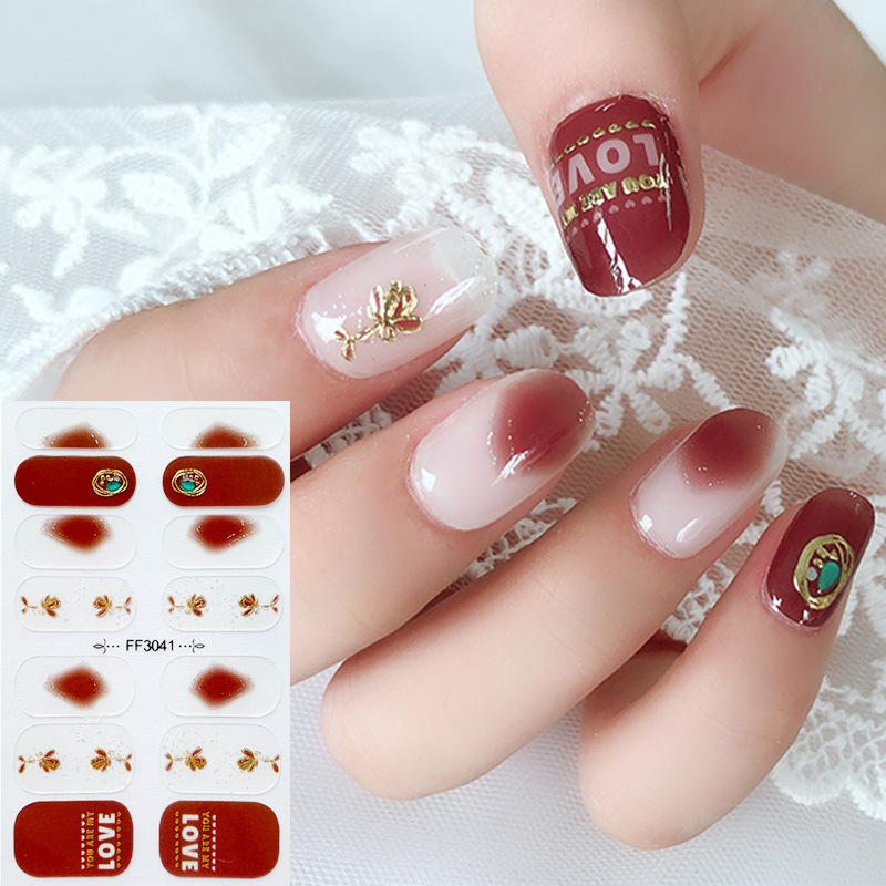 Pegatina de uñas de diamante de imitación 5D para hornear sin gel ins Halloween Navidad copo de nieve alce pegatina de uñas DIY pegatina de uñas