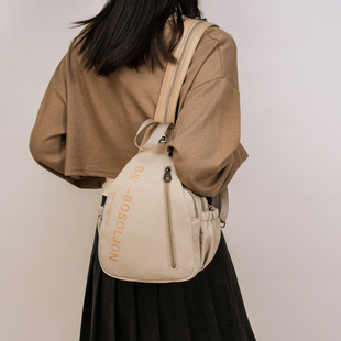 Crossbody bag girls multi-compartment chest bag canvas multifunctional shoulder bag casual factory direct foreign trade explosion backpack