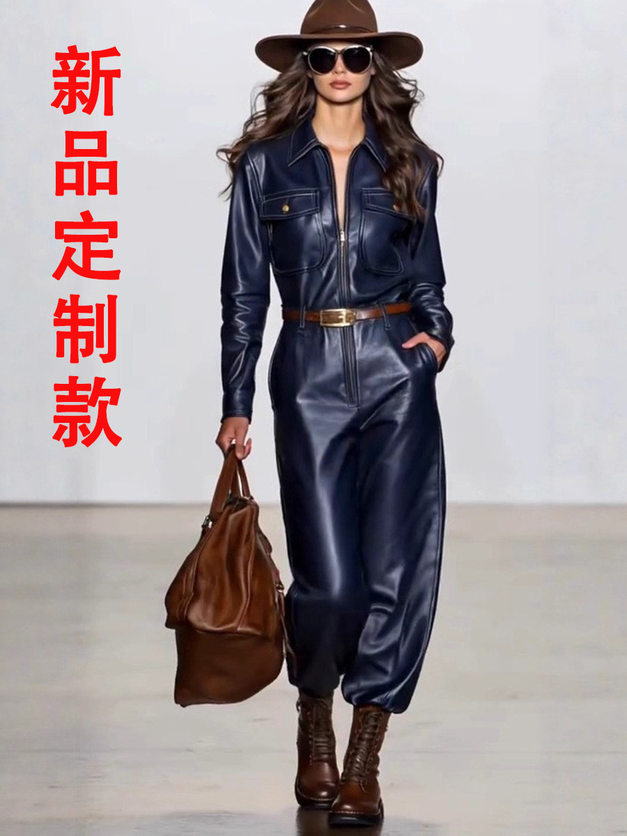 Amazon 2025 Europa y los Estados Unidos nueva moda casual cuero PU cinturón de cremallera diseño de la cintura de la cintura de la mujer