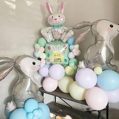 ジャングルグレーウサギ イースターアルミホイルバルーン 動物 子供のおもちゃ 誕生日パーティー インフレータブル ホリデー雰囲気