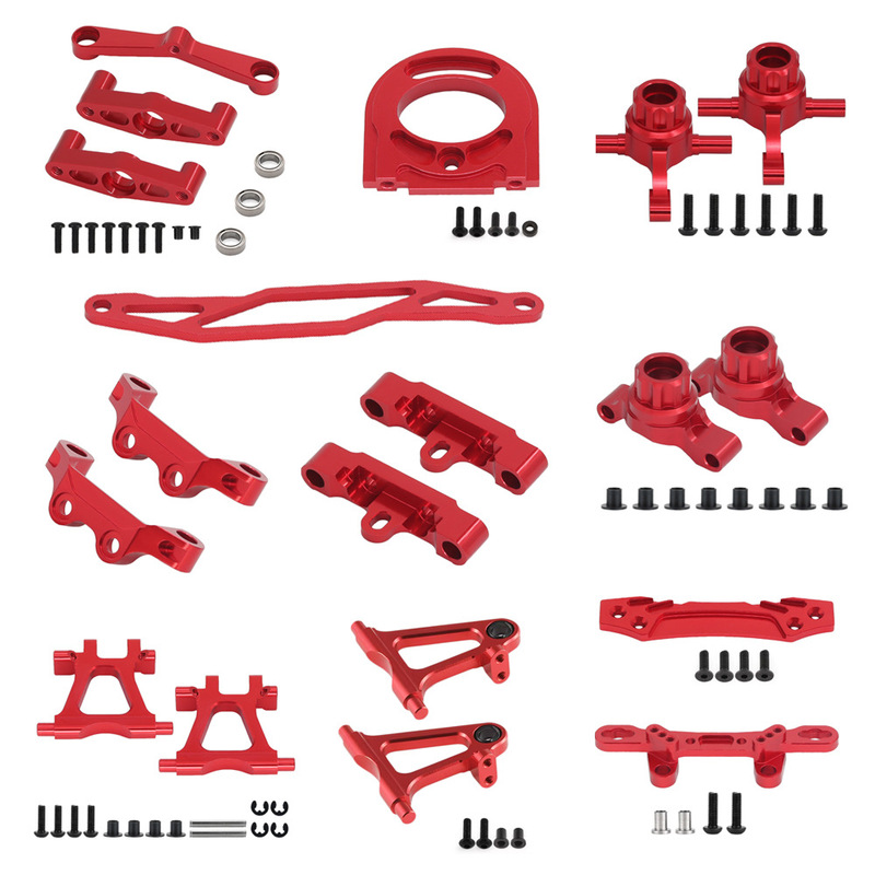 Tamiya TT02 RC model car aluminum alloy upgrade OP parts front and rear swing arm steering cup motor seat and other red