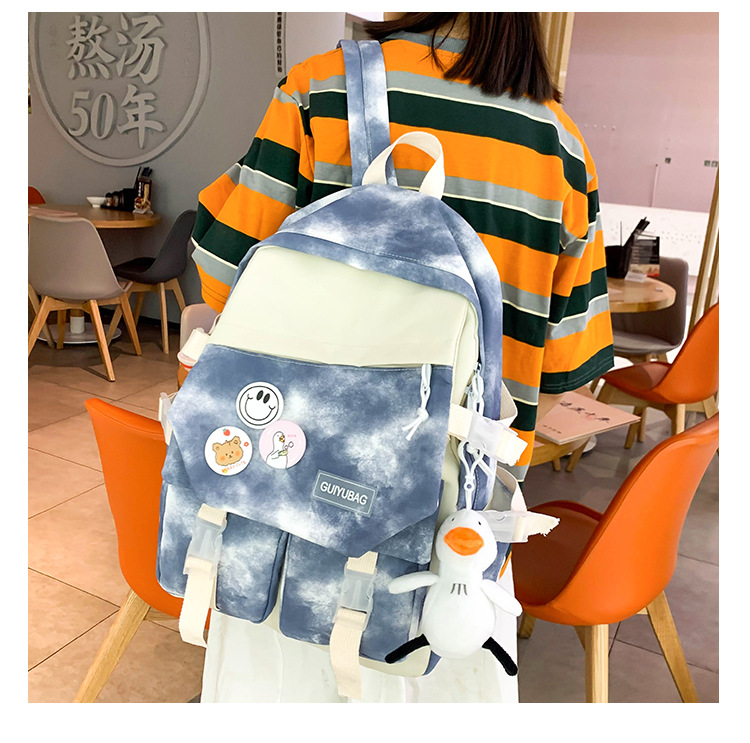 Fashion Tie-dye Large Capacity Canvas Bag Five-piece Set Wholesale Nihaojewelry display picture 14