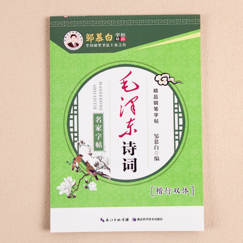 Selected regular script and double-body copying of Mao Zedong's poems, adult students' regular script and running script, quick calligraphy hard-pen copybook