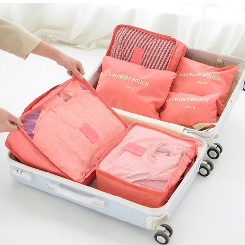 Square Oxford cloth travel clothes storage bag, travel supplies set, underwear bag organizer, six-piece storage bag