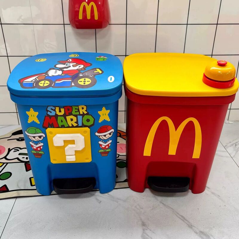 New Mario Cute Trash Can Living Room Home Bedroom High Color Large Capacity Peddon Toilet Kitchen
