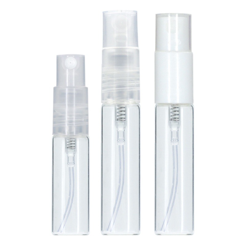 2ml 5ml botella de spray de vidrio transparente botella de spray de muestra de spray de boca de tornillo cosmético botella de dispensado de perfume de boca de bayoneta de 3ml