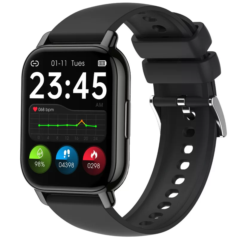 P66 AliExpress Explosion New Product Smart Watch HD 1.85 Large -screen Heart rate Hemo -oxygen detection Sleep health monitor