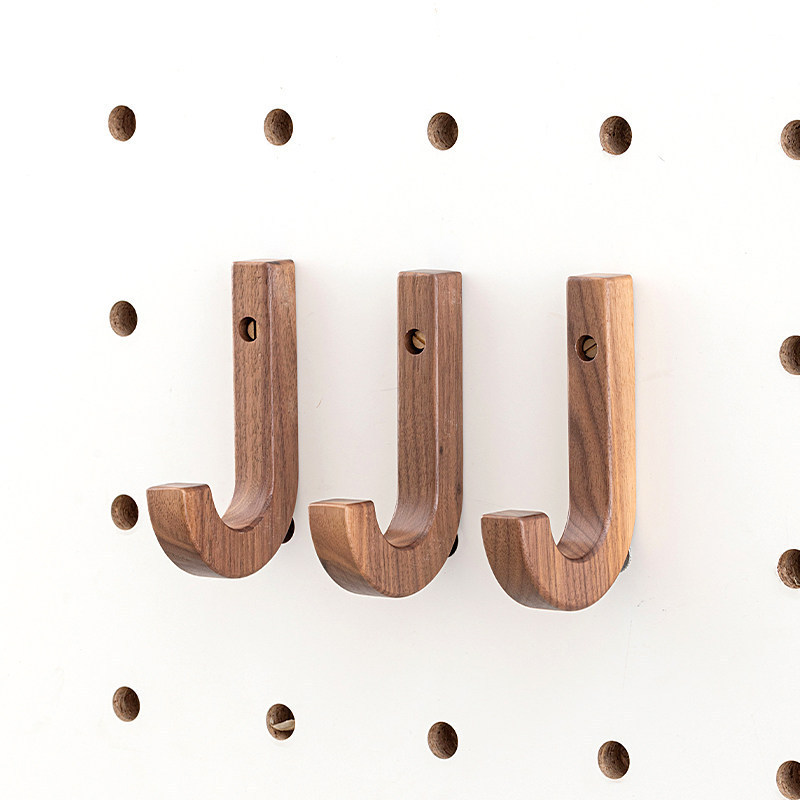 15mm Large Hole Perforated Board Special Hook Hanger Accessories J-Shaped Hook Creative Solid Wood Clothes Hook 15mm Large Hole Perforated Board Special Hook Hanger Accessories J-Shaped Hook Creative Solid Wood Clothes Hook