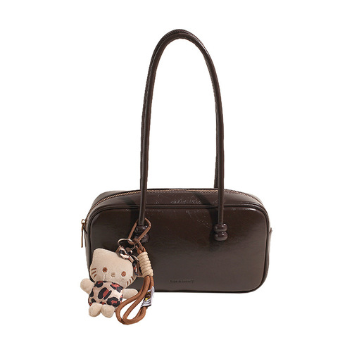 Korean niche bowling bag for women autumn 2024 new trendy retro armpit bag large capacity single shoulder red bag