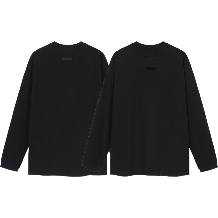 FOG 23FW nueva serie de manga larga Camiseta ESSENTIALS pecho pequeño Logotipo de silicona de los hombres de manga larga suelta