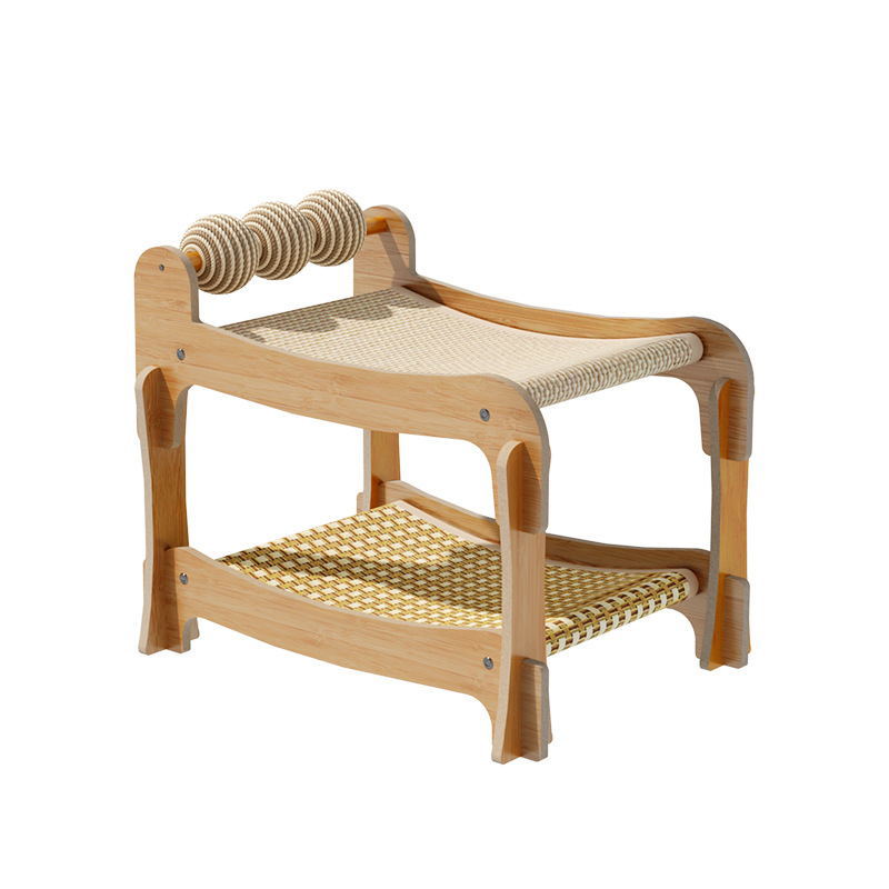 Cama para gatos, tabla de agarre para gatos, cama para gatos integrada, sisal, cuatro estaciones, se puede superponer, litera superior e inferior, cama para gatos de doble capa, alfombra, nido