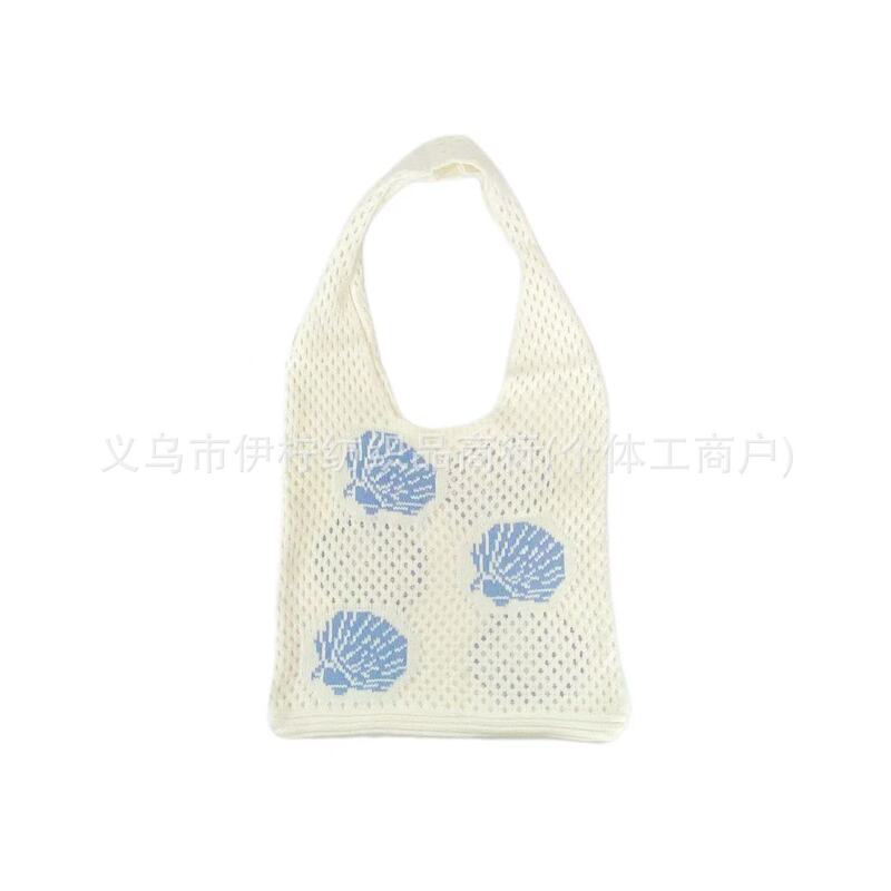 Lazy Style Hollow-Out Knitted Bag for Women, Large Capacity Woven Shoulder Bag, Vacation Beach Tote Bag, Bohemian Style Lazy Style Hollow-Out Knitted Bag for Women, Large Capacity Woven Shoulder Bag, Vacation Beach Tote Bag, Bohemian Style
