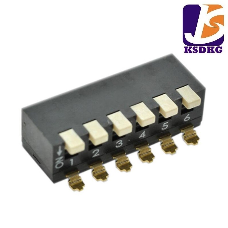 侧拨拨码开关间距2.54mm 侧贴片拨动开关 小型侧贴编码开关1-6位