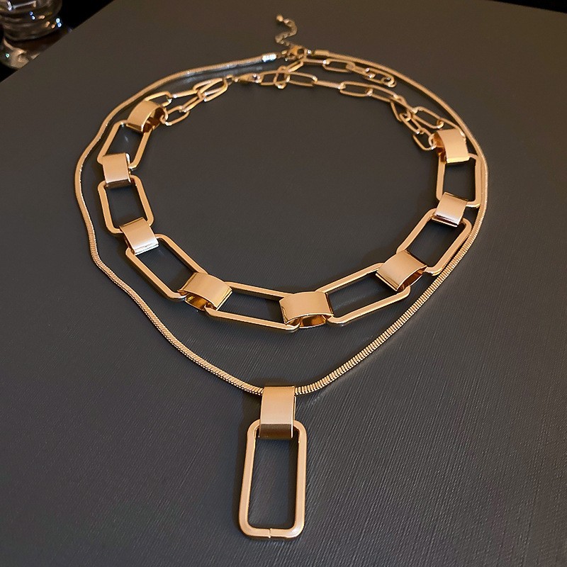 欧美跨境几何水滴高级感项链小众气质冷淡风毛衣链秋冬新款饰品女详情29