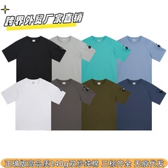 クロスボーダーカンパニー機能ルーズカップルラウンドネックレターポートレートプリントレンズCP半袖Tシャツメンズ夏のファッションブランド