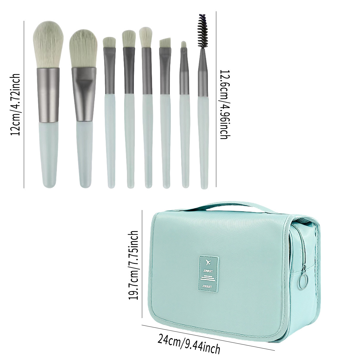 Juego de 33 piezas de herramientas de belleza con bolsa de cosméticos de viaje