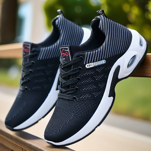 New Men's Sneakers with Laces, Large Size Running Shoes, Breathable Air-Weave, Odor-Free Athletic Shoes
