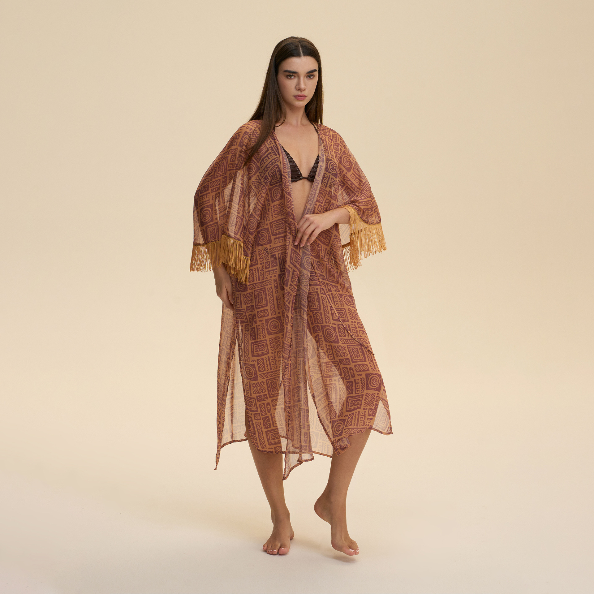 Amazon transfronterizo Europa y América de verano pijamas de chiffón camisas de playa de mujer túnica de abrigo abrigo ZP3940