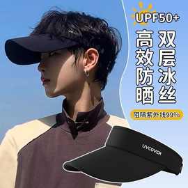日本UV防晒帽子男女款夏季遮阳防紫外线太阳帽跑步运动鸭舌空顶帽