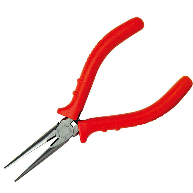 STANLEY 84-048-23 pinzas de punta de precisión de mango rojo 6 pulgadas