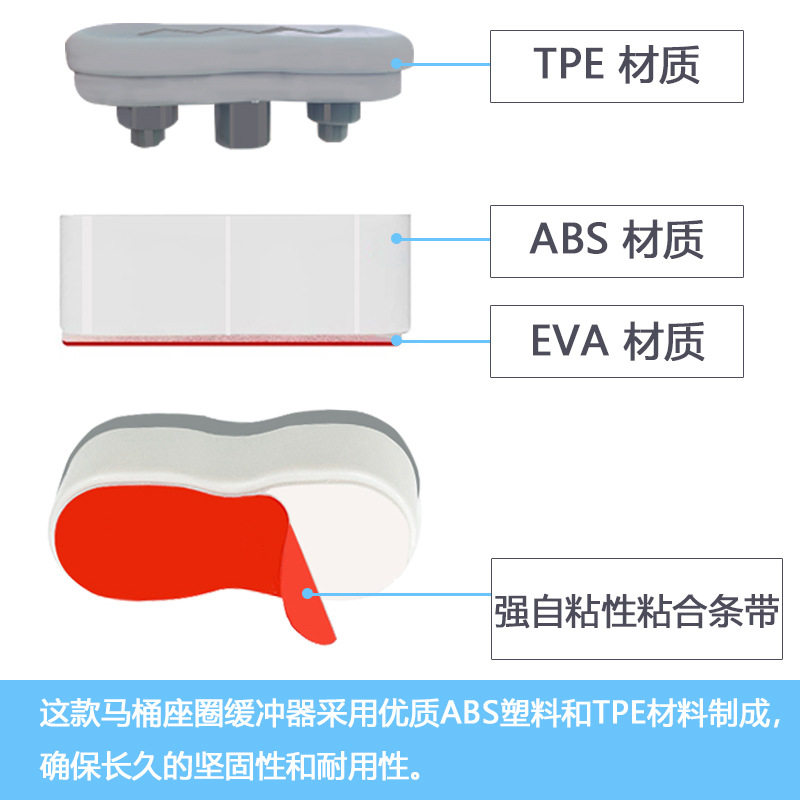 Almohadillas de Amortiguación y Elevación para Inodoro de Silicona y ABS Anticolisión image 6