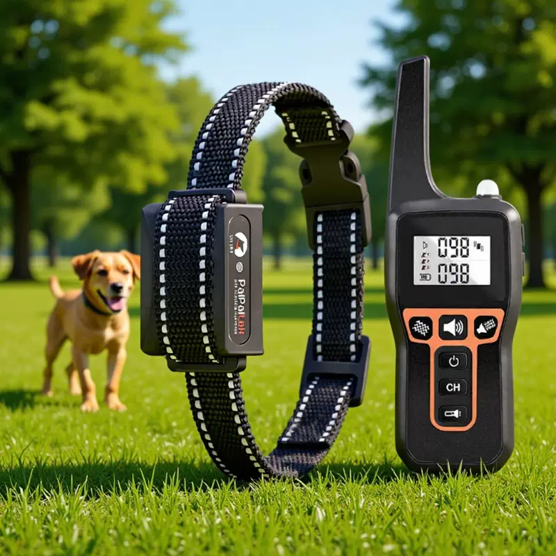亚马逊热销防狗叫止吠器振动项圈1000米遥控训狗器训练宠物用品